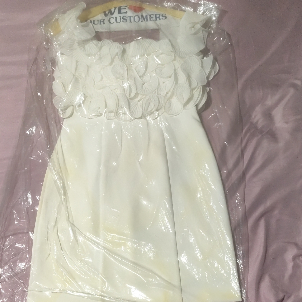 Zara Cream Ruched Babydoll Dress for Brides